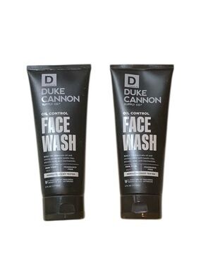 2 Duke Cannon Oil Control Face Wash 6oz For Men Clay Based Niacinamide Unscented